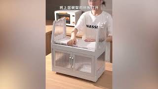 صندوق تخزين أطباق المطبخ طبقتين مع مروحة تجفيف كهربائية