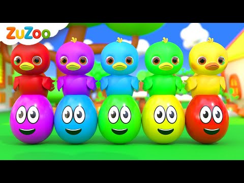 Cinco Patitos (Canción para Aprender los Colores) | Canciones Infantiles | ZuZoo en Español