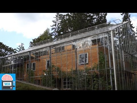 Familie baut Haus in einem Gewächshaus. Ihr umweltfreundlicher Traum geht in Erfüllung