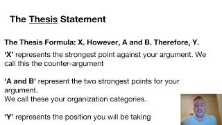 Mr. Walters Writing in APUSH Lesson 1: Making  a Thesis