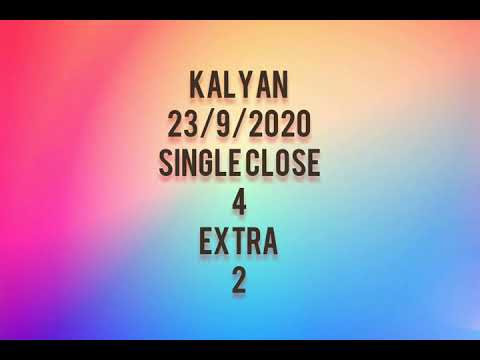 kalyan 23/9/2020 single close