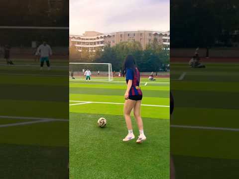 She Just Wants the Goal ⚽ #soccer #football #shorts #trending   #dribbling #sports