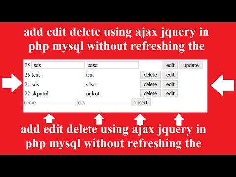 table add edit delete using ajax jquery in php mysql without refreshing the page