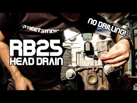 RB25 Head Drain - EASY Without Drilling!!