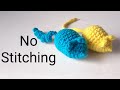 How To Make A Easy Crochet Mouse! NO STITCHING, Cat Toy #crochetwithcotton