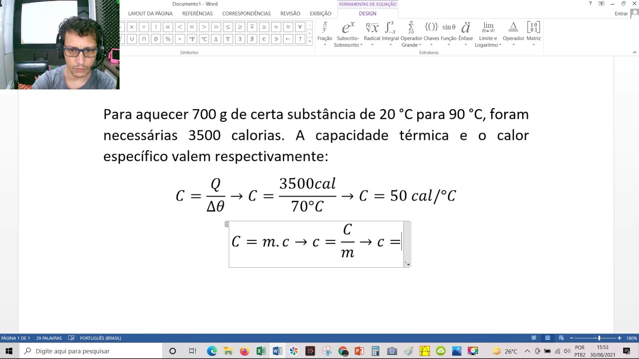 Capacidade térmica e calor específico exercícios exemplos