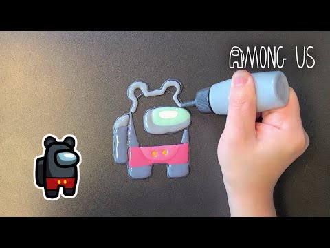 Among us Pancake Art - Mickey Mouse skin 인싸 게임 어몽어스 팬케이크 만들기 - 미키 마우스 스킨