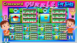 Unlispace English Crossword Puzzle Game Excercise for Kids - Learn 3 Letter Words, CVC, VCC etc.