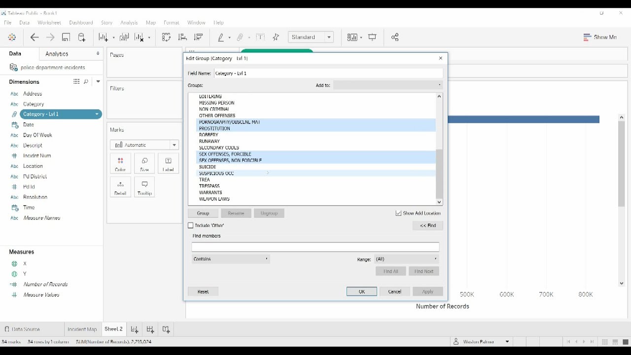 Tableau Tutorial - Groups vs Sets