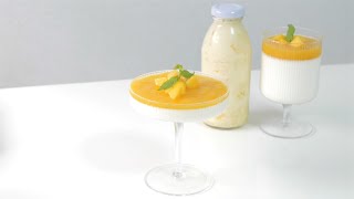 망고 판나 코타 만들기 (+간단한 망고 우유 만들기) | 한세 Mango Panna Cotta (+Real Mango Milk) Recipe | HANSE