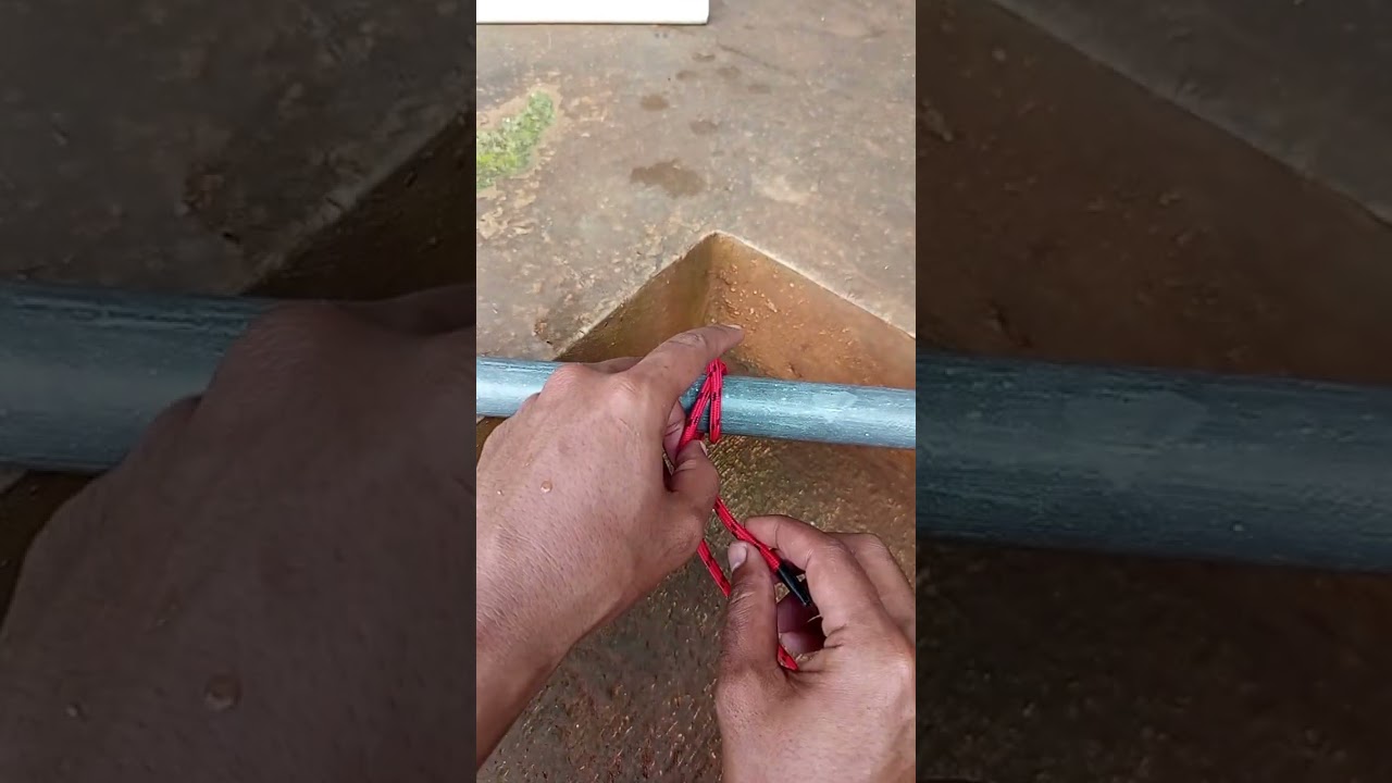 knot how to tie in iron pipe #creative #knot #rope #craft