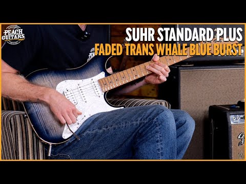 Suhr Standard Plus Faded Trans Whale Blue Burst Maple