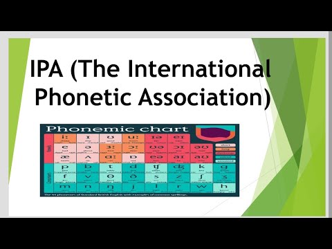 The International Phonetic Association (IPA)