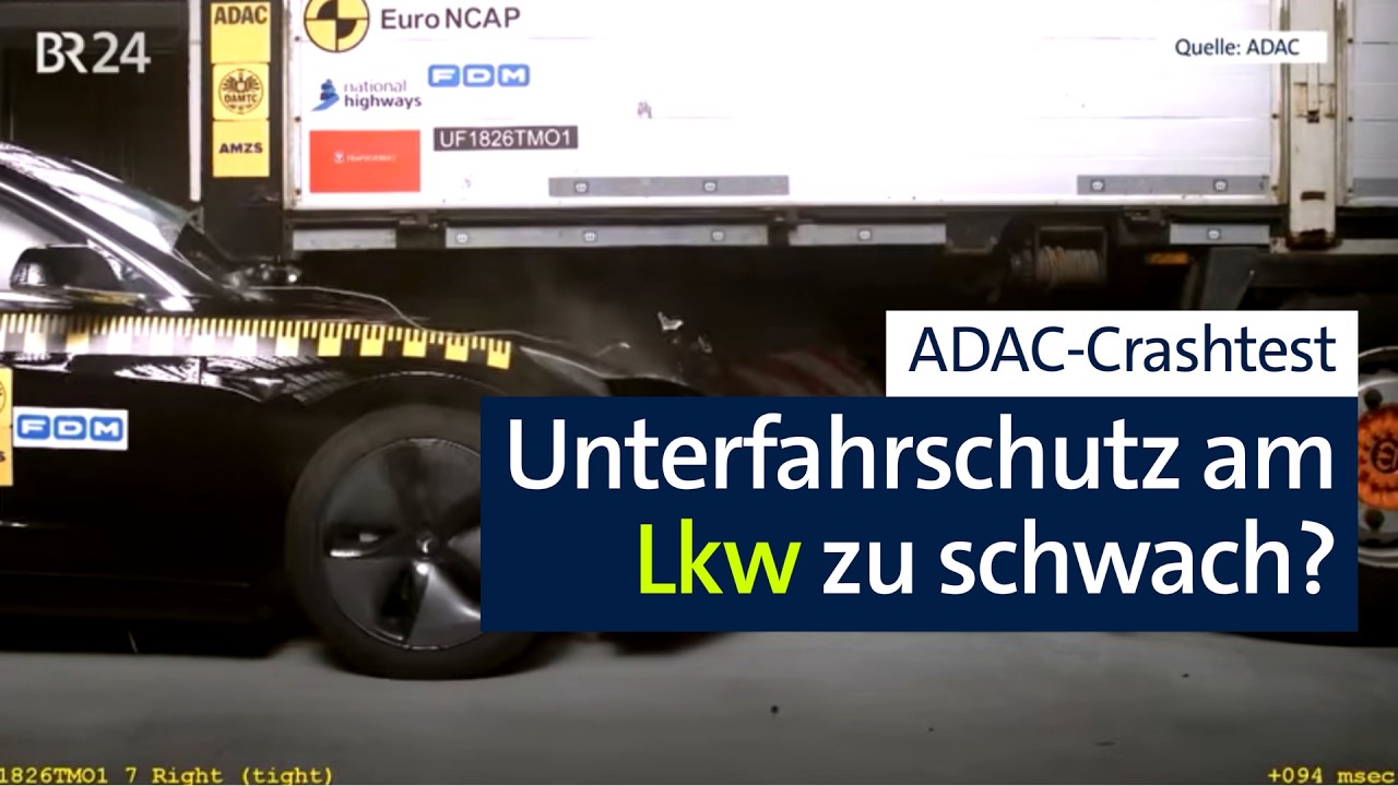 Damit Autos beim Unfall nicht unter Lkws rutschen: Kritik an zu geringem Schutz | Abendschau | BR24