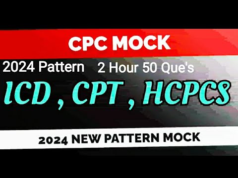 2024 New pattern CPC mock test / ICD , CPT , HCPCS CPC mock test / CPT question paper / #mocktest