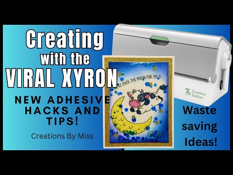NEW HACKS💥XYRON CREATIVE STATION ADHESIVE 💥 Secret Tricks - Card Making using the WASTE! Shaker Card