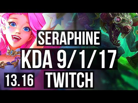 SERAPHINE & Rell vs TWITCH & Sett (ADC) | 9/1/17, Legendary, 300+ games | EUW Master | 13.16