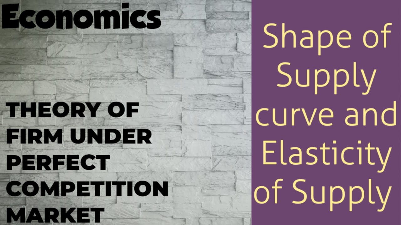 Economics: Theory of firm under perfect competition market- Shape of Supply curve and Elasticity