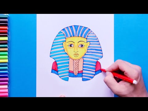 How to draw Tutankhamun (Egyptian Pharaoh)