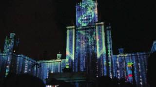 preview picture of video 'Световое альфа-шоу на Воробьёвых горах Moscow 2011'