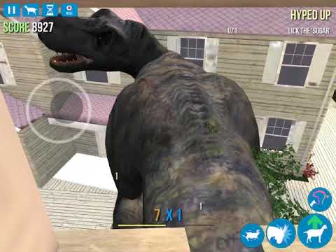 Goat Simulator: Dinosaur/T-Rex Tries To Go Into House And Turns To Goat
