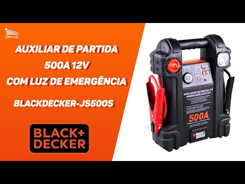 Auxiliar de Partida 500A 12V com Luz de Emergência BLACKDECKER-JS500S - Video