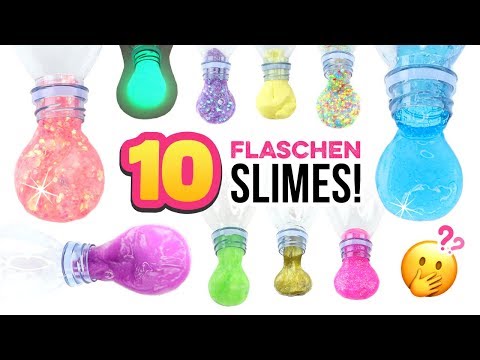 10 Flaschen SLIMES! 😱MAGNETISCHER + Leuchtender Schleim! DIY Flaschenschleim selber machen! Deutsch