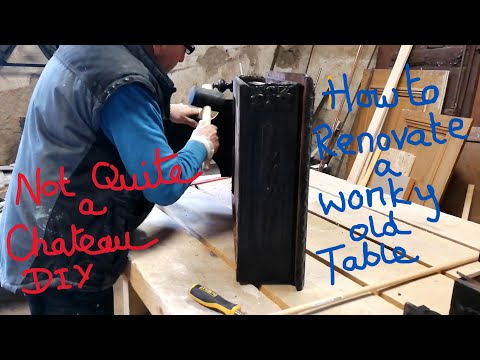 Not Quite a Chateau DIY 161 - How to fix a wonky table - Antique table renovation - Tony's  workshop