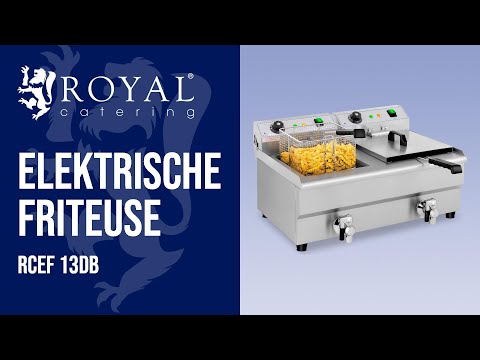 Video - Elektrische friteuse - 2 x 13 liter - aftapkranen - 230 V