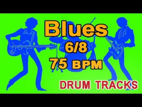Drum Backing Track - Blues, 6/8 - [75 BPM]
