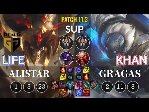 GEN Life Alistar vs Khan Gragas Sup - KR Patch 11.3