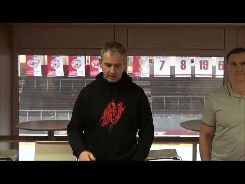 Tisková konference po utkání s Frýdkem-Místkem (Daniel Tvrzník, Martin Janeček)