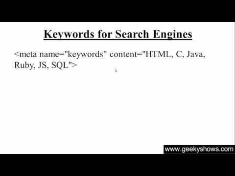 31 Write Keywords of Web Page for Search Engine in HTML Hindi