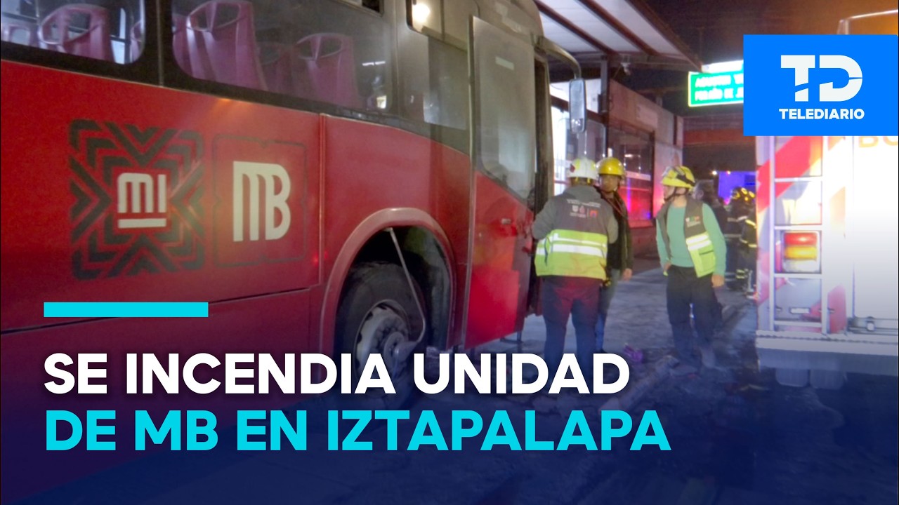 Unidad de la Línea 5 del Metrobús se incendia en Iztapalapa; hubo afectaciones al servicio