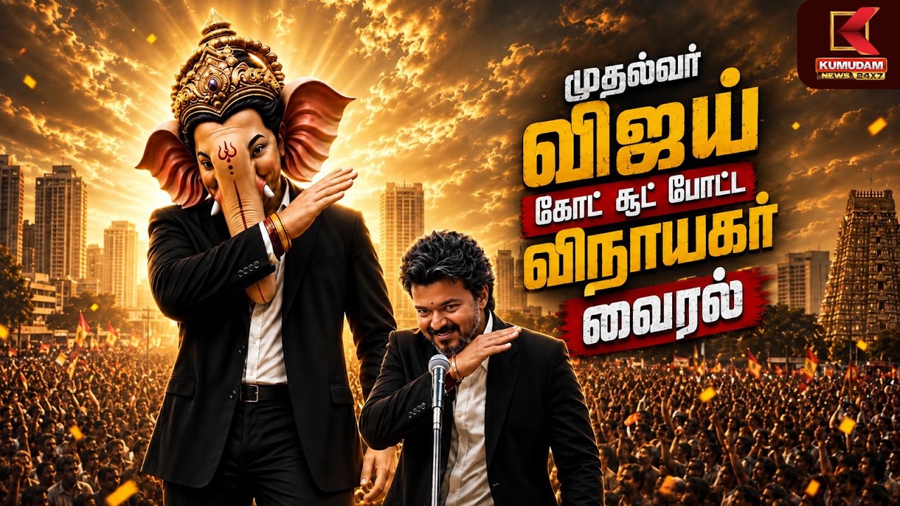 முதல்வர் விஜய் கோட் சூட் போட்ட விநாயகர் வைரல் | CM Vijay Coat Suit | Vinayagar Statue | Kumudam News