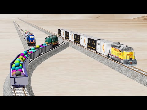 Impossible Rail Crossing Tracks vs Trains Crossing - Beamng Drive
