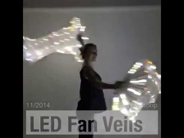 Vídeo relacionado con FHGSPQWM 1 bufanda de baile iluminada con LED para espectáculos de escenario y danza del vientre con efectos de luz coloridos, bufanda de celebración LED recargable
