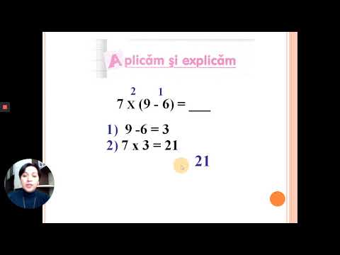 Ordinea efectuării operațiilor în exerciții cu paranteze Matematica clasa 2