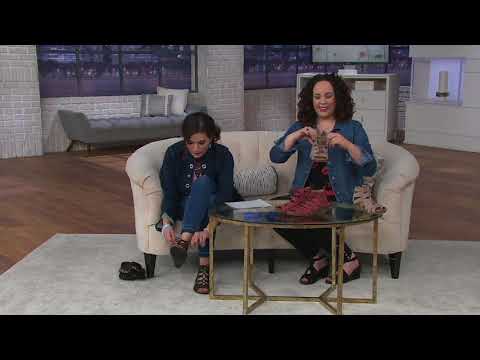 Earth Origins Leather Lace-up Wedges - Harley on QVC