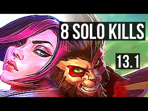 FIORA vs WUKONG (TOP) | Quadra, 8 solo kills, Legendary, 300+ games, 16/3/1 | KR Diamond | 13.1