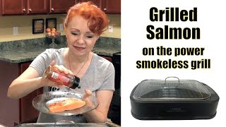 Grilled Salmon on the Smokeless Grill #grilledsalmon #indoorgrill #salmon
