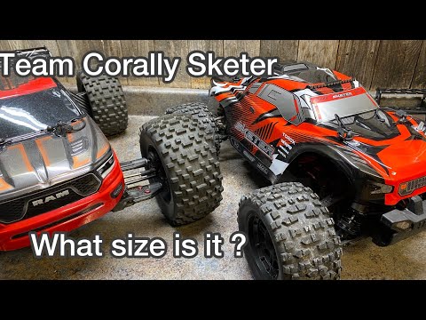 Team Corally Sketer size comparison to 3 common sized RC’s