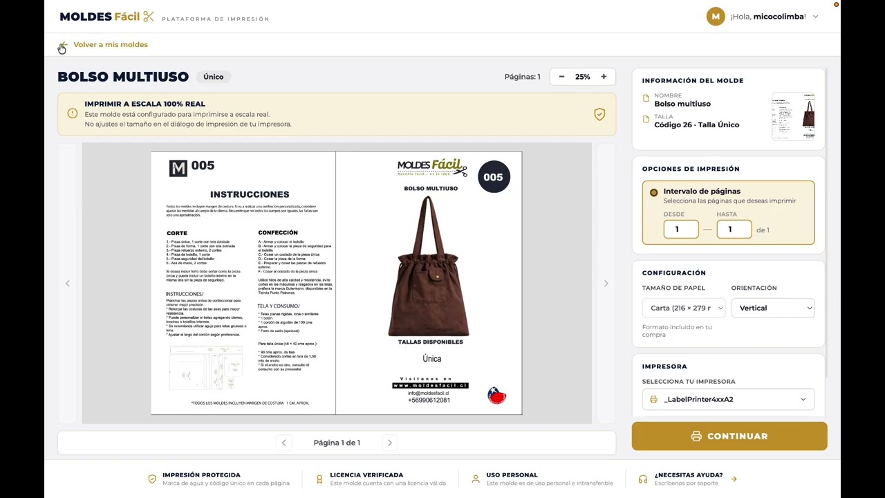 Cómo usar la app Printer (A4 y Carta)