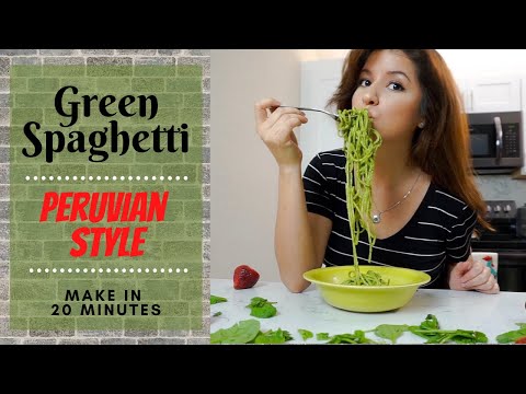 Tallarines Verdes | Peruvian Style Green Spaghetti Recipe | #peruvianfood #peruviancuisine