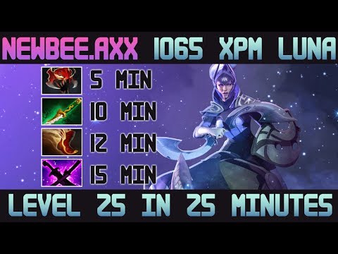 Newbee.Axx plays 1065 XPM Luna - Level 25 in 25 min!  - DOTA 2