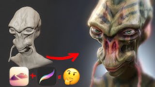 Awesome renders on iPad! ( mat cap composition in Procreate - timelapse)