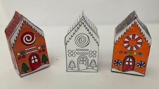 Gingerbread House Paper Craft | DIY 3D Printable Template Tutorial