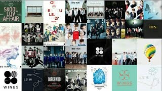 Total ALBUM release by BTS details with ALBUM ART 