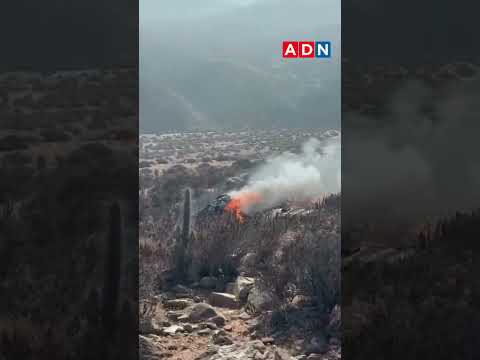 Alerta en la región de Coquimbo: avión de la FACh capota y se incendia en comuna de La Higuera