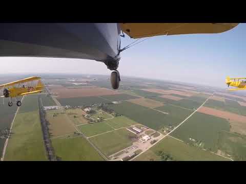 Stearman Flight 3 + 3 Formation Join Up Malden (2)